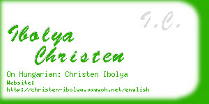 ibolya christen business card